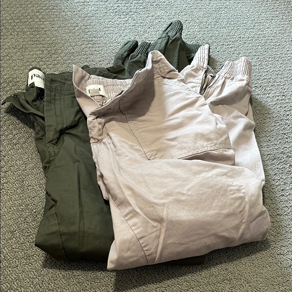 Pact Women's Twill Olive and Beige Utility Jogger